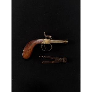 Percussion Travel Pistol, Octagonal Barrel, Teardrop Stock