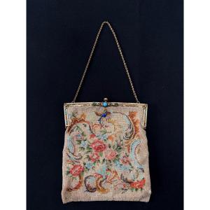 Embroidered Beaded Bag Circa 1920