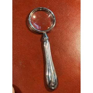 Orli Magnifying Glass In Silver-plated Metal
