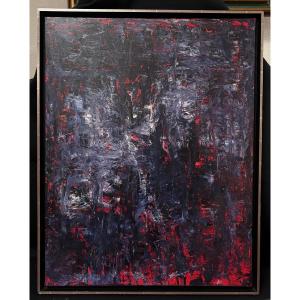 Abstract Painting, Oil On Canvas, By The Artist Picard 