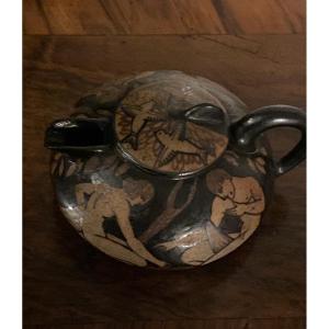 Etienne Vilotte, Ciboure, Art Deco Greek Neon Teapot 