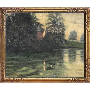 Van Houdt, Oil On Landscape Panel 