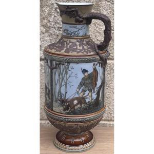 Villeroy & Boch Mettlach, Christian Warth Enameled Stoneware Vase