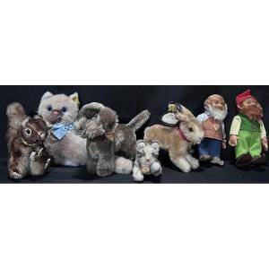 Steiff, Set Of 7 Vintage Plush Toys