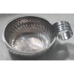 Tastevin In Solid Ribbed Silver 18th Century