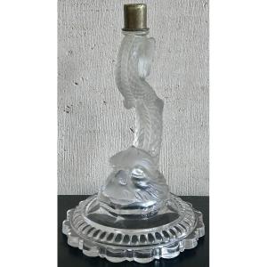 Baccarat, Dauphin Lamp Base In Art Deco Crystal