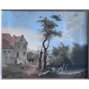 C. Devillas, Tempera On Paper 18th Century
