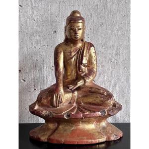 Gilded Wooden Buddha Statue 19th Century