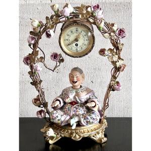 Bronze And Porcelain Mantel Clock, Napoleon III