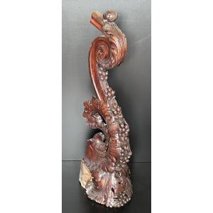 Carved Walnut Staircase Riser, Late 19th Century