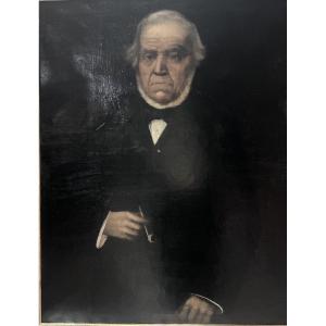 Oil On Canvas Portrait Of An Industrialist 19th Century