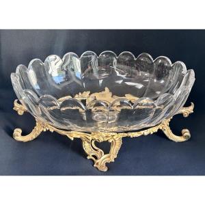 Napoleon III Centerpiece In Baccarat Crystal And Gilt Bronze