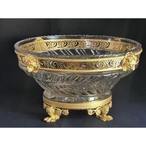 Empire Centerpiece In Twisted Crystal And Gilt Bronze