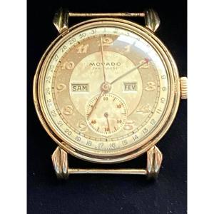 Movado Art Deco Triple Calendar Watch In 18-carat Gold