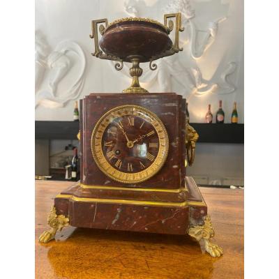 Red Marble Mantel Clock