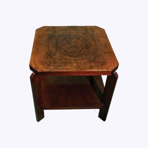 Art Deco Oak Side Table - 1920s | Geometric Design