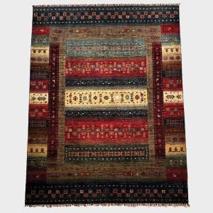 Afghan Loribaft Wool Carpet, Tribal Motifs, 177 X 132 Cm