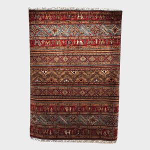 Afghan Tribal Rug In Hand-knotted Wool, 240 X 170 Cm