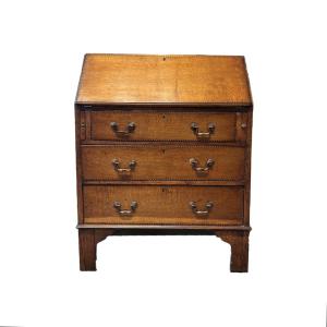 English Oak Desk With Flap, 19th Century