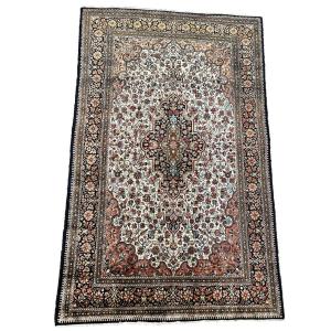 Ghoum Persian Carpet In Silk On Silk | Floral Design | 161 X 103 Cm