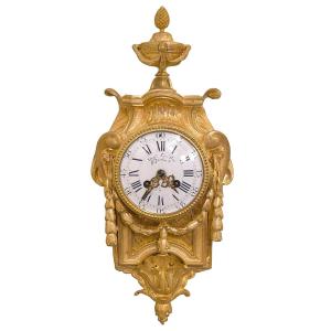 Gilt Bronze Alcove Cartel Clock After A Model By Osmond, Napoleon III Period, 19th Century.