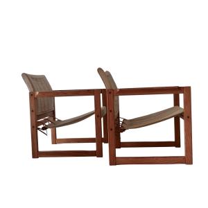 Karin Mobring - Pair Of "diana" Armchairs (safari Chair), 1970