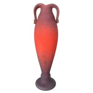 Large Art Deco Vase Signed Delatte Nancy