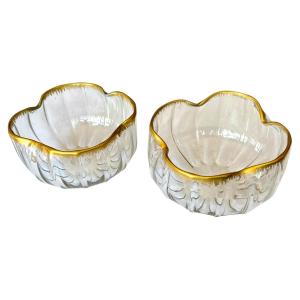 Pair Of Bowls Signed Daum Nancy Cross Of Lorraine - Circa 1900
