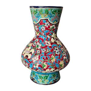 Longwy Baluster Vase, Late 19th Century, Height 27 Cm