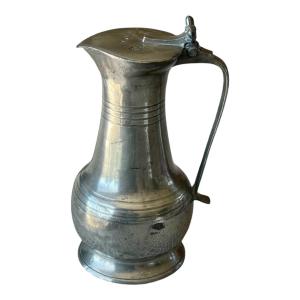 Pewter Pitcher 18th Century - Falaise, C. Borde