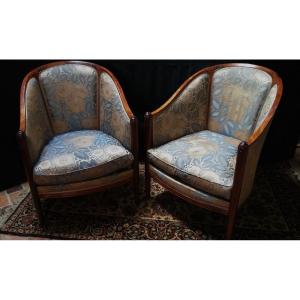 Pair Of Art-deco Bergeres