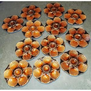 Oyster Plates In Barbotine