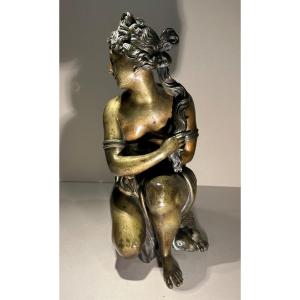 Bronze Sculpture Early 19th "coming To La Tortue" After Charles Antoine Coysevox (1640-1720