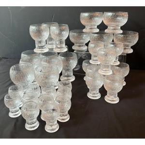 Finnish Littala Timo Sarpaneva Glass Service "kekkerit" Model