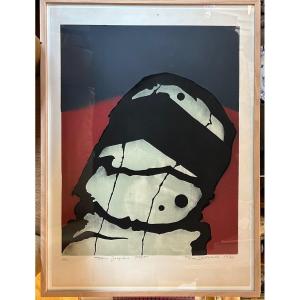 Lithograph By Pierre Dmitrienko “unknown Soldier” 1970 Dedicated To Its Printer Mr. Felt Ea