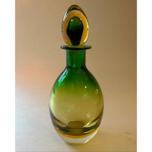Submerged Bottle In Murano Glass 1960. Production Seguso Vetri d'Arte