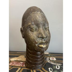 Royal Head In Bronze From Ifé Art Benin 19 Century
