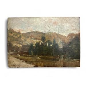 Oil On Wood - Landscape - Paul Surtel (french Painter) - Provençal School - Early 20th Century 