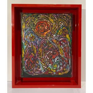 Oil On Canvas - Abstract Subject - Elna Fonnesbech-sandberg (danish) - 1988