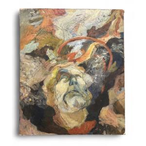 Oil On Canvas - Portrait Of A Man - 20th Century