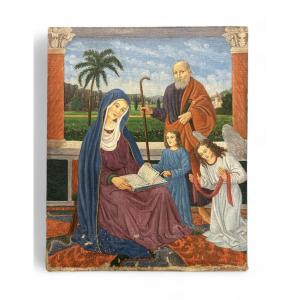 Religious Scene - Oil On Canvas Mounted On Cardboard - 1950
