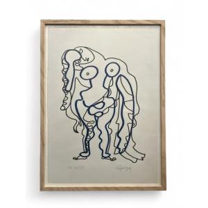 Lithograph By The French Painter Charles Lapicque - 20th Century - School Of Paris