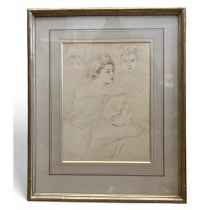 Lithograph "parisienne" - Portraits - By The French Painter Paul César Helleu - 19th/20th Century