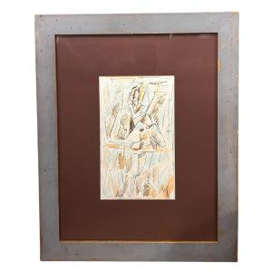Watercolor Drawing By Jean Faubert (french 20th Century) - Guitar Player - 