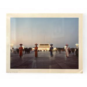 Photograph By R. Huang - Women In Front Of Tiananmen Square - China