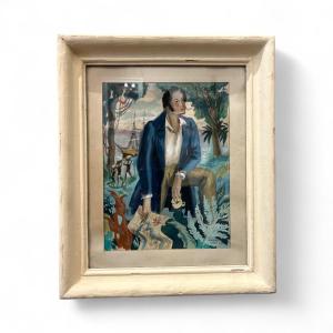 Gouache On Paper - Jacques Liozu - 1946 - The Explorer