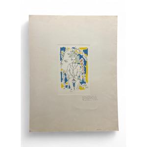 Original Lithograph 1959 “tribute To Rimbaud” - Jean Cocteau - Signed