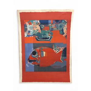 Lithograph “fish That Connects New York To Paris” - Roger Bezombes 1968