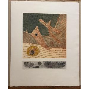 Lithograph By The French Artist Henri Goetz, 20th Century