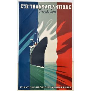 Paul Colin - 20th - Travel Poster For The Gle Transatlantique Company - 1950